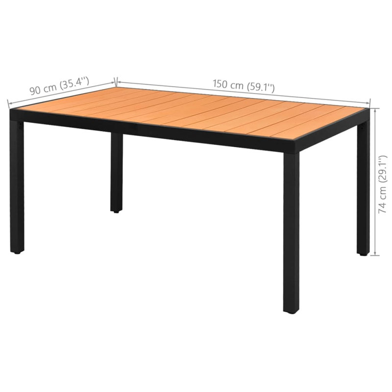 Rectangular 4 - Person Dining Set, Brown
