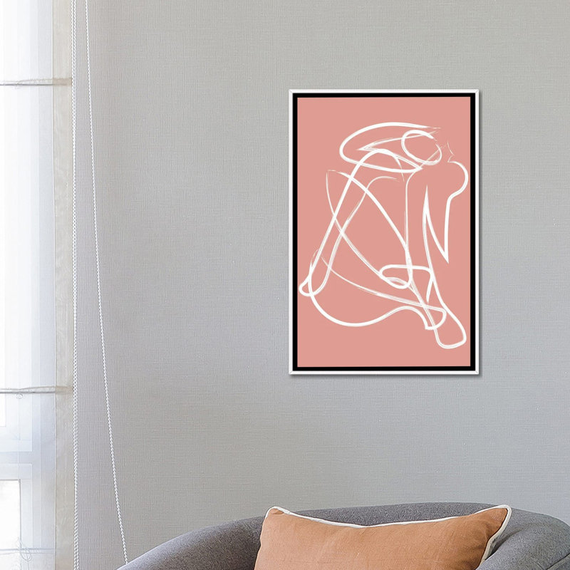 « Silhouette rose » par Mambo art studio-impression, H 26 po x l 18 po x 1,5 po, Pas de tapis, Toile blanche encadrée
