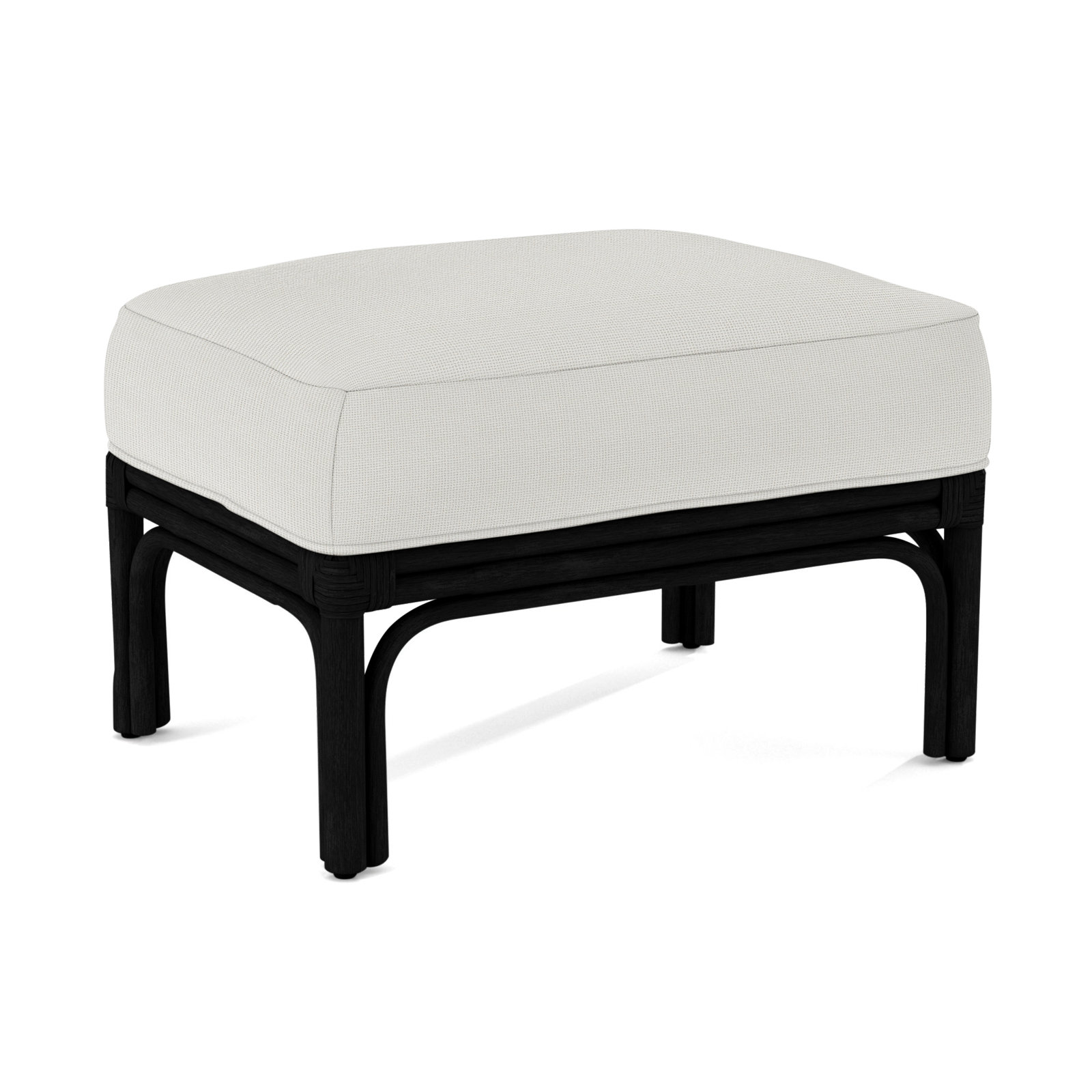 Boca Upholstered Ottoman, Black, Vanilla Crypton Performance; 0822-91