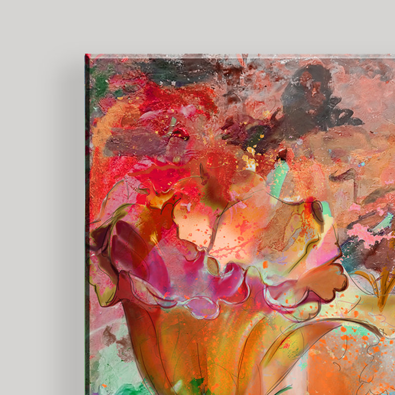 « Painted Petals LXI » par Tristan Scott - Ensemble de deux reproductions d'art graphique sur toile, Toile tendue
