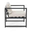 Fauteuil club d'extérieur Navan, ensemble de 2, structure noire avec coussin beige-188115557