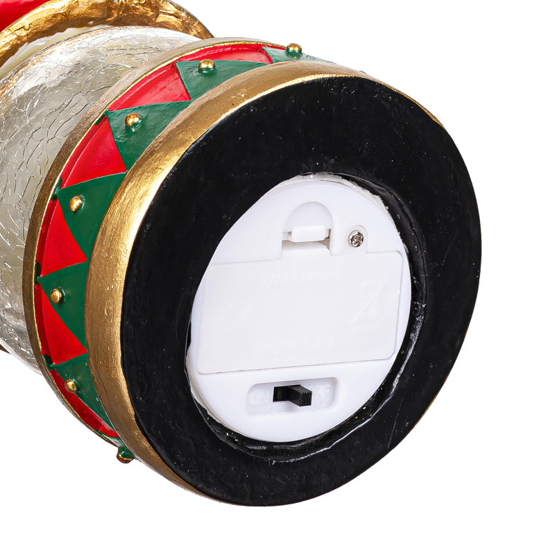 LED Resin Nutcracker with Crackle Glass Globe Table Décor