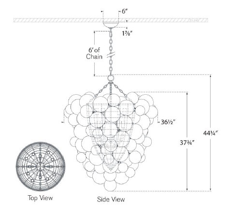 Julie Neill Talia Grande Entry Chandelier, Burnished Silver Leaf