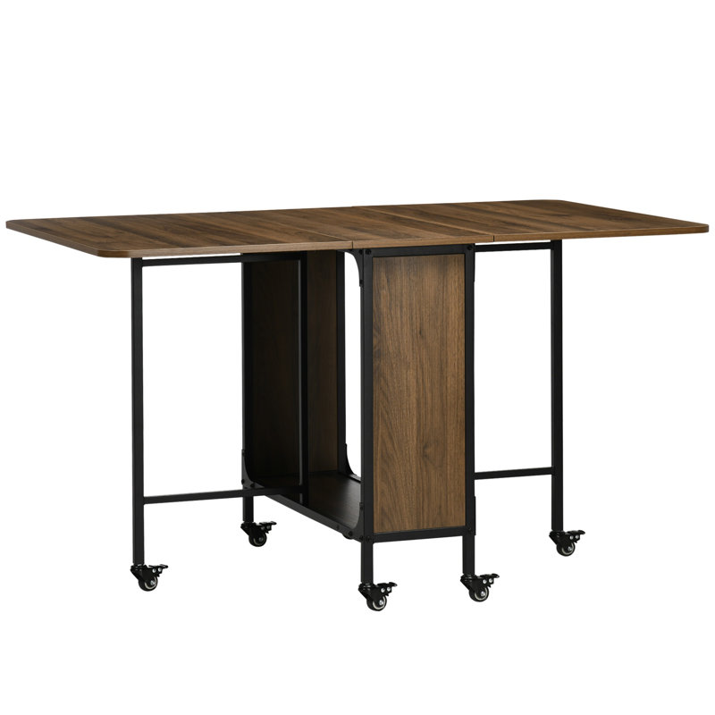 Metal Base Dining Table, Light Brown