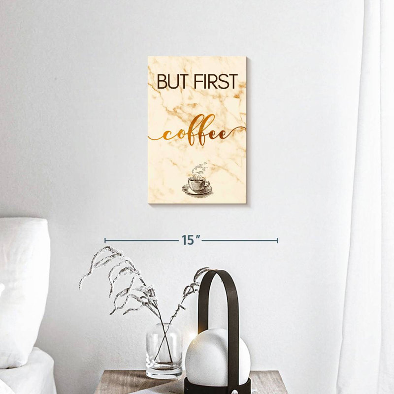 «Coffee Cup First» sur toile, H 12 po x l 8 po x P 1 po