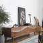 Meuble télé Mid-Century, console de télévision en bois moderne avec rangement pour armoires, portes ondulées, pieds en bois-77221555