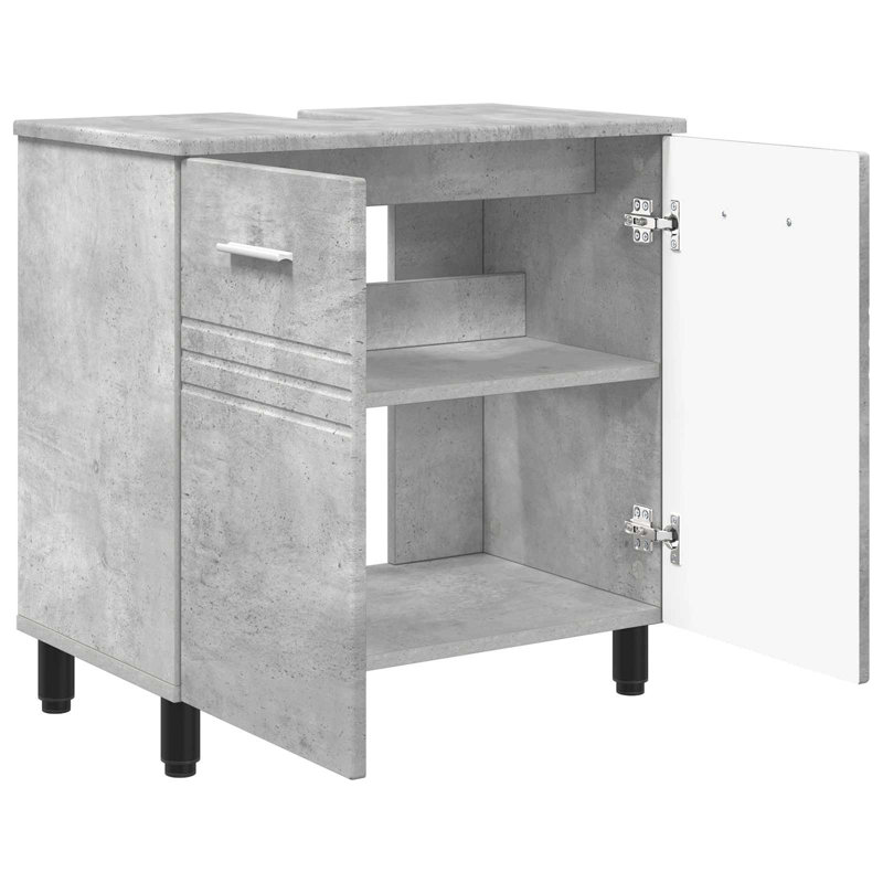 60cm Bathroom Vanity Base Only, Concrete Grey