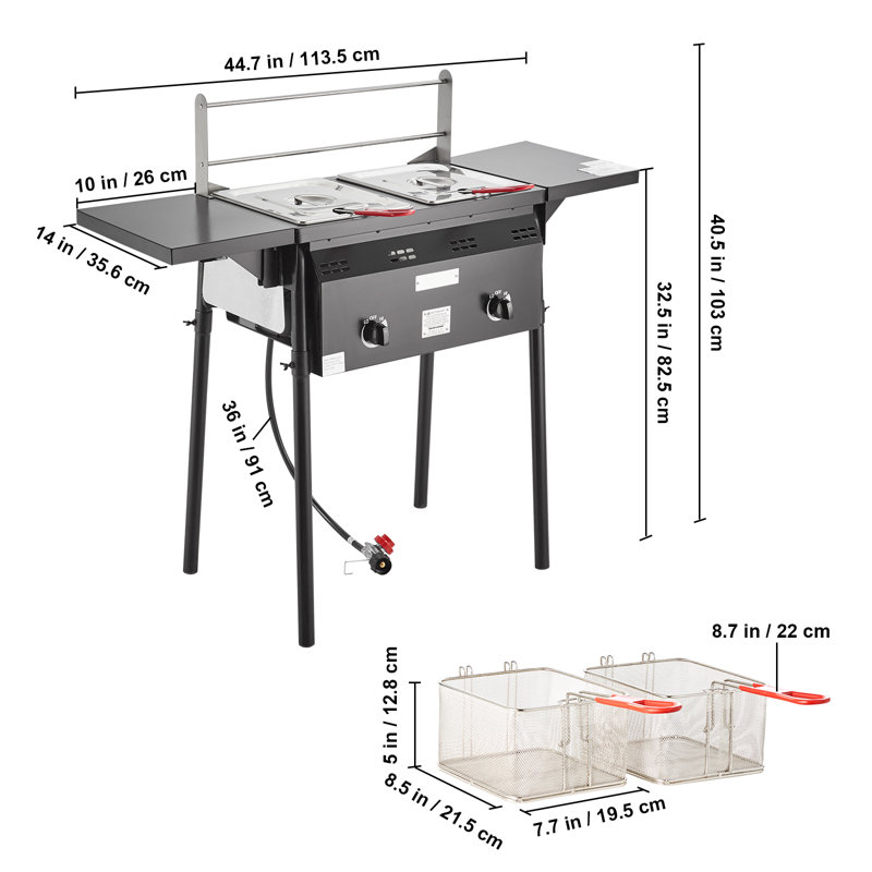 Stainless Steel Dual Basket Outdoor Propane Deep Fryer