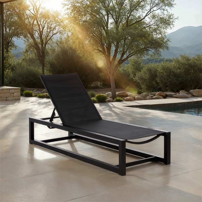 Logan Aluminum Lounger, Black/Black