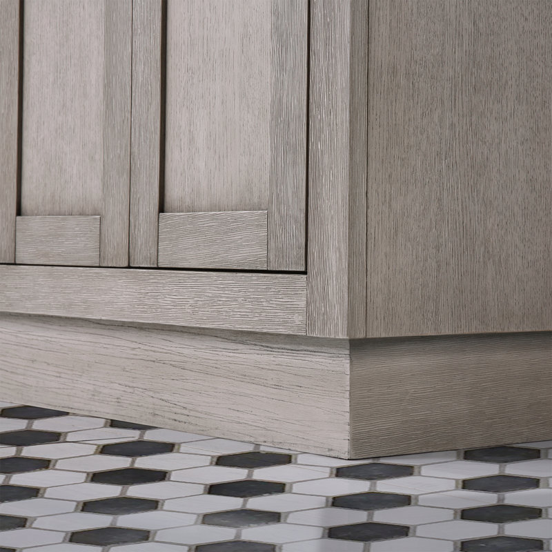 Ashanda Single Vanity with Mirror, Gray Oak, 60"