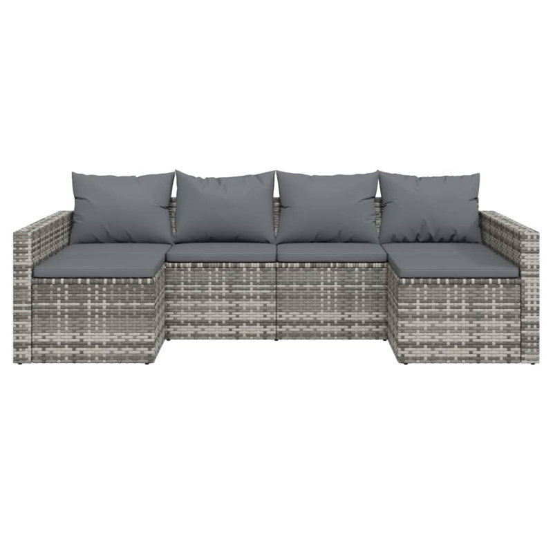 Ensemble de salon de jardin modulaire gris et anthracite