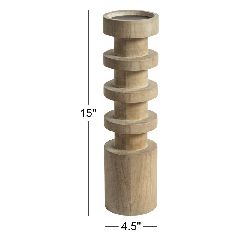 Pilier de table en bois de manguier, H 15 po x l 4,5 po x P 4,5 po
