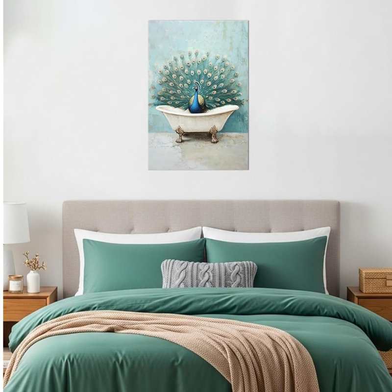 Art mural sur toile verte sans cadre 24 "x 36"