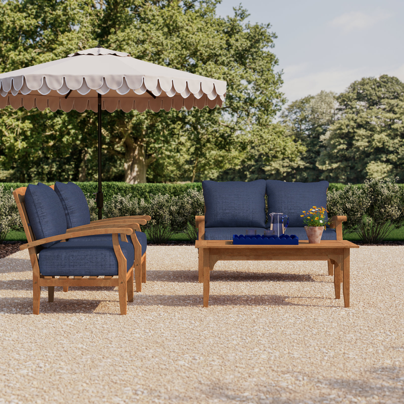 Summerton 4-Person Patio Seating Group, Navy 