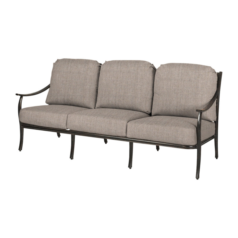 Edge Sofa with Sunbrella Cushions, Cast Ash Sunbrella® Plainweave, Midnight Gold