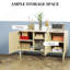 Buffet, armoire de cuisine avec tablettes réglables, armoire d'appoint