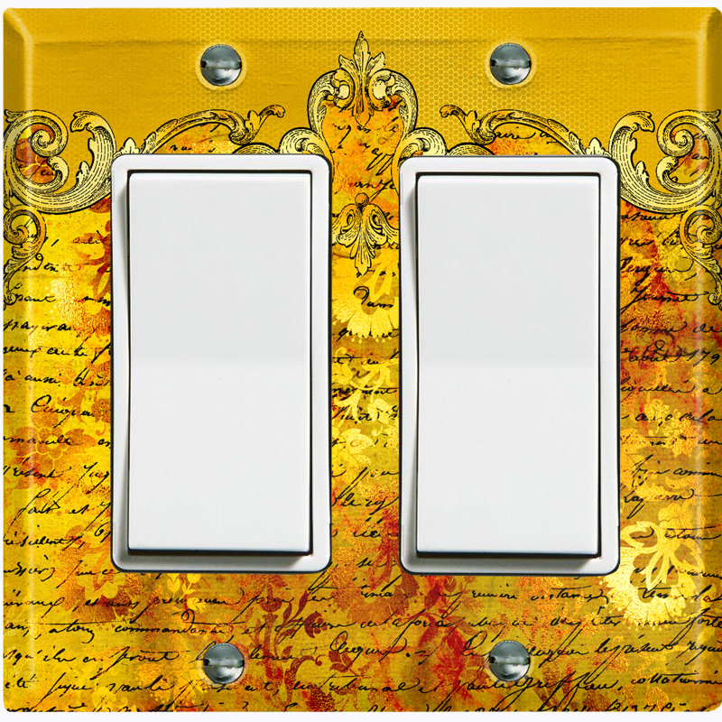 Patterned 2 - Gang Toggle Light Switch Standard Wall Plate