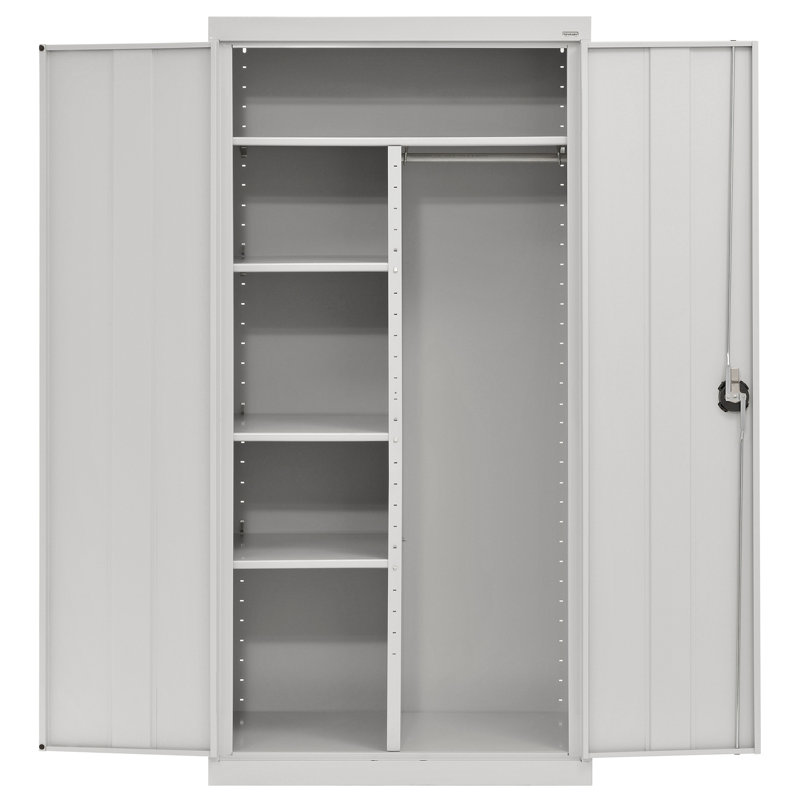 Armoire de rangement à 2 portes H 72 po x l 36 po x P 18 po Elite Series, Gris tourterelle