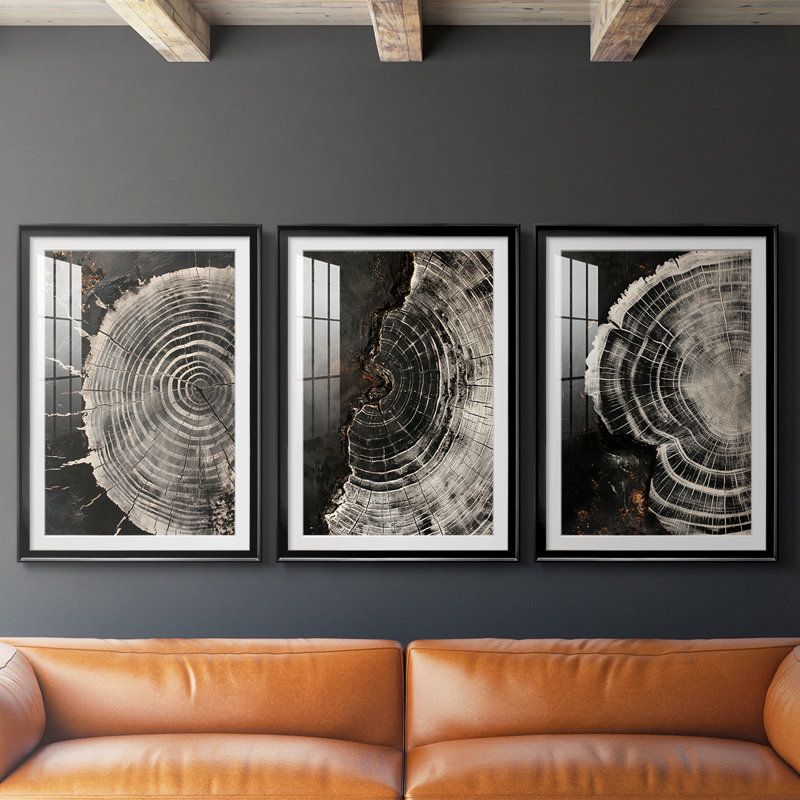 ABSTRACT Series CXC III - Impression sur mesure avec cadre de qualité supérieure - 3 pièces, H 21 po x l 30 po