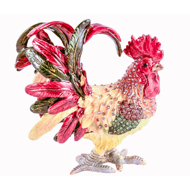 Boîte de trinket colorée coq