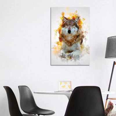 Wolf 1 Piece Wrapped Canvas Painting