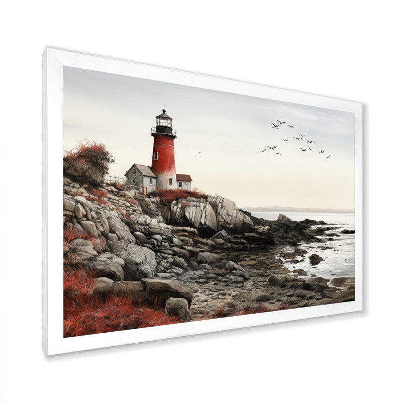 Coastal Seaside Harmony II - Beach & Ocean Canvas Prints, H 12 po x l 20 po x P 1 po, Cadre photo blanc