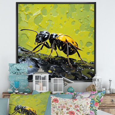 Neon Pioneers Yellow Black Ant sur toile