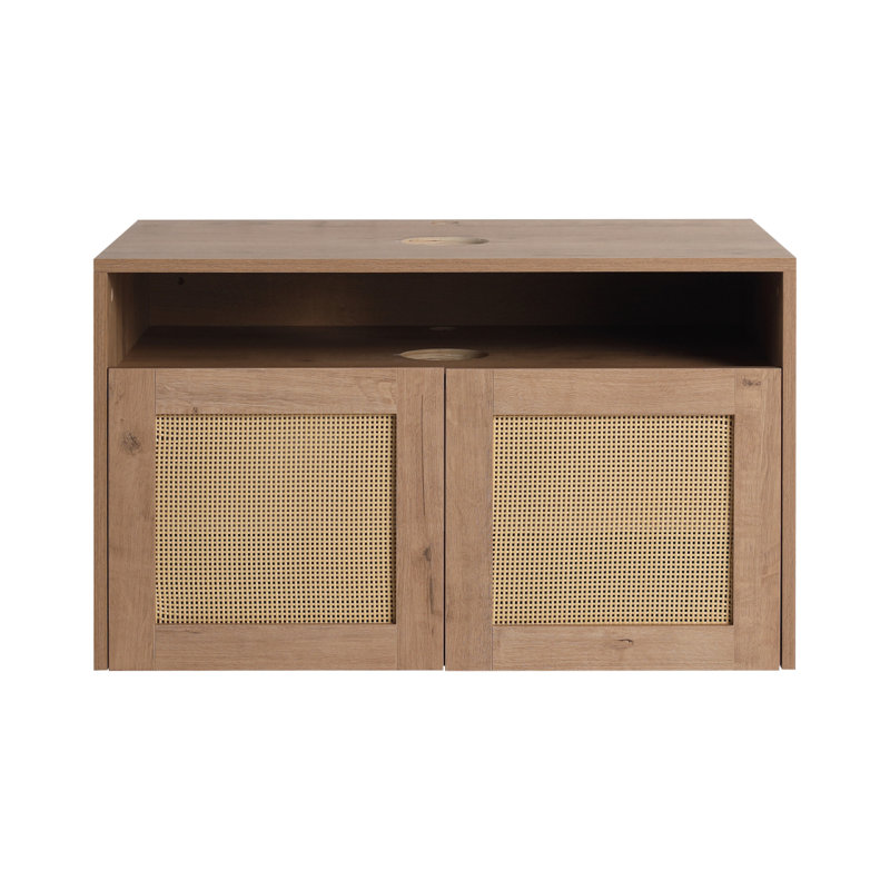 Armoire de salle de bain 30 po, 2 portes à fermeture douce, montage flottant (meuble-lavabo seulement, sans lavabo)