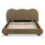 Lit très grand Eastern en brun, pieds en bois rond rembourrés Boucle, magnétisme moderne, lit brun dos camel, taille, ambiance transitionnelle contemporaine, velours-130847546