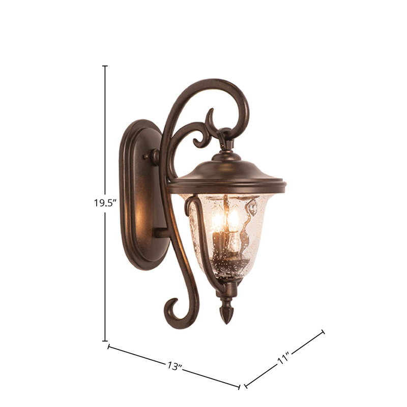 Santa Barbara Outdoor 2 LT Burnished Bronze Outdoor Wall Sconce Kalco, Burnished Bronze