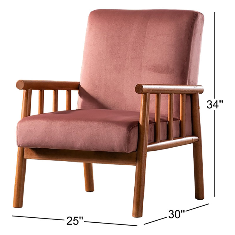Gerame Velvet Armchair, Rose