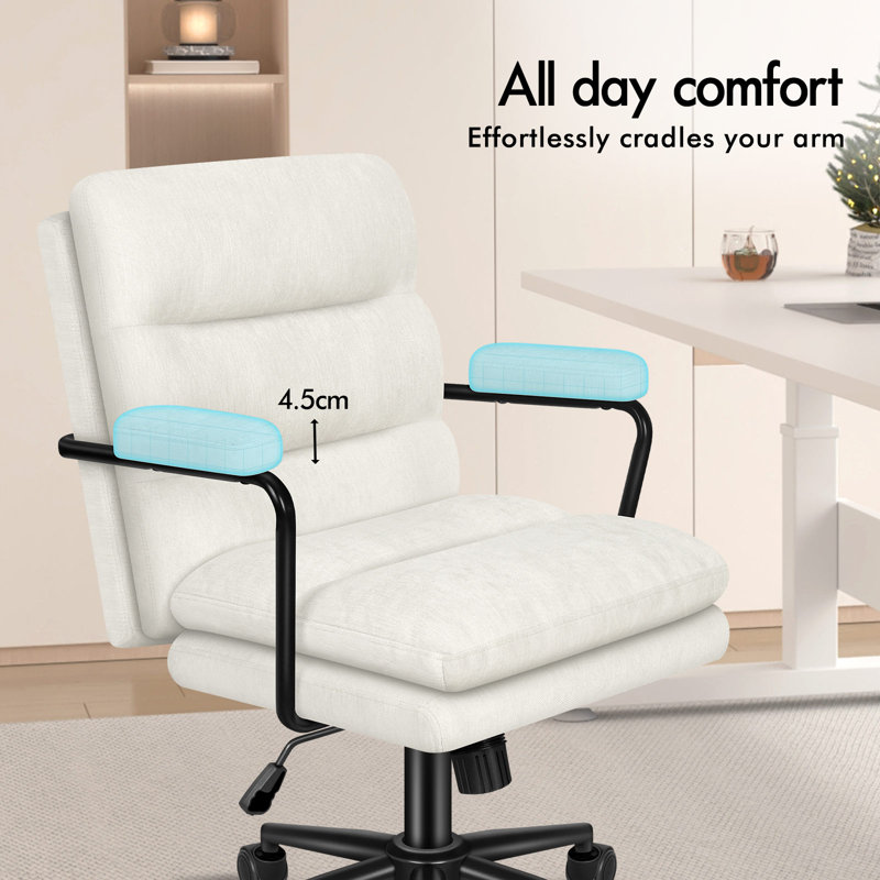 Office Chair, Beige, Chenille
