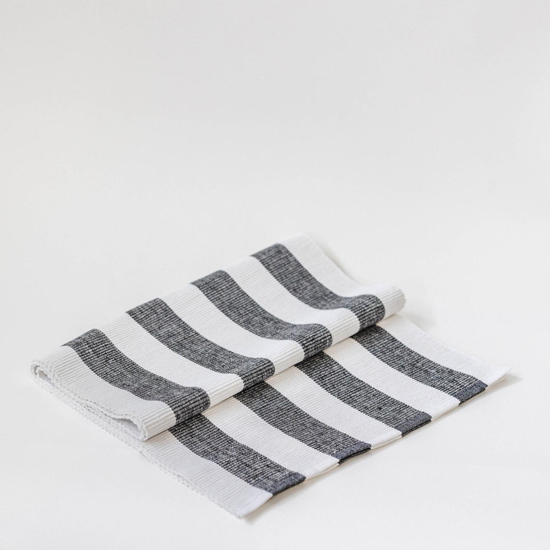 Black And White Striped Table Runner