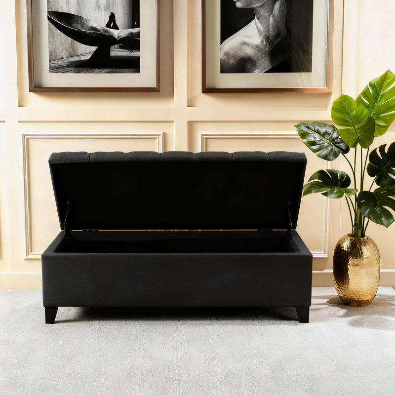OTTOMAN DE RANGEMENT GLOUSTER, Gris foncé