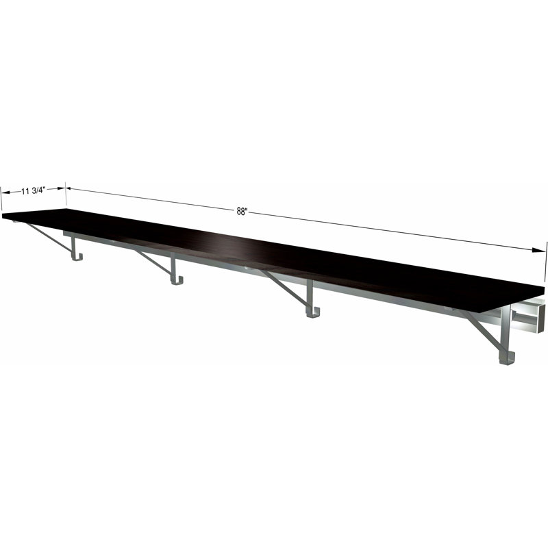Single Wall Mounted Closet Shelf (SHELF ONLY - no hang), Espresso, 8.75" x 88" x 12.25"