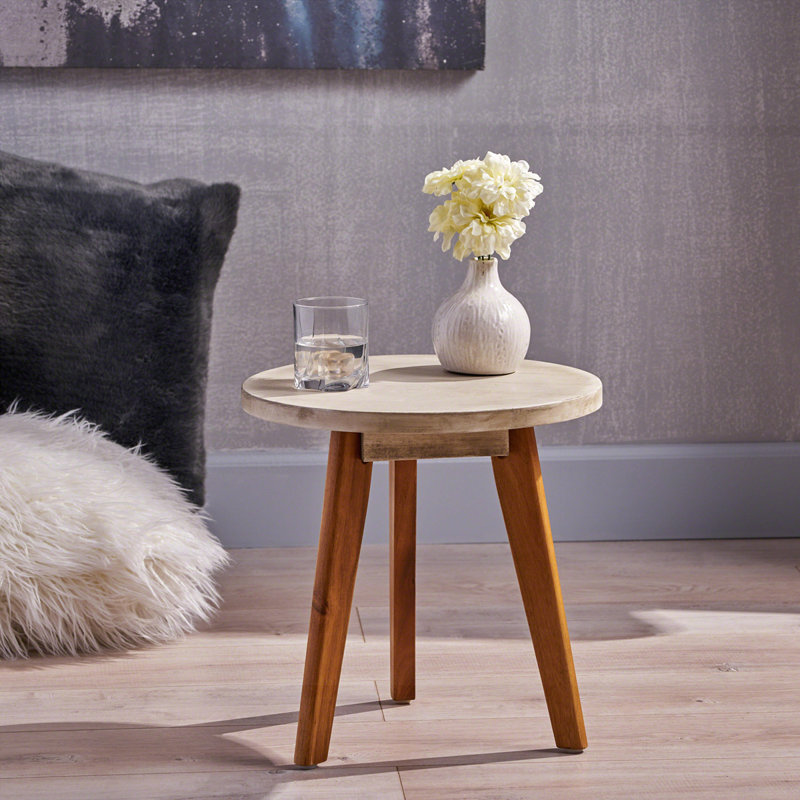 Table d'appoint d'extérieur Marina, Naturel, Gris clair