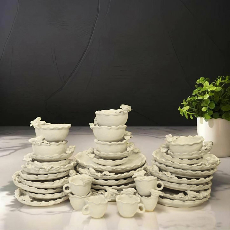 Fruit & Birds 36 Piece Dinnerware Set, Service For 6