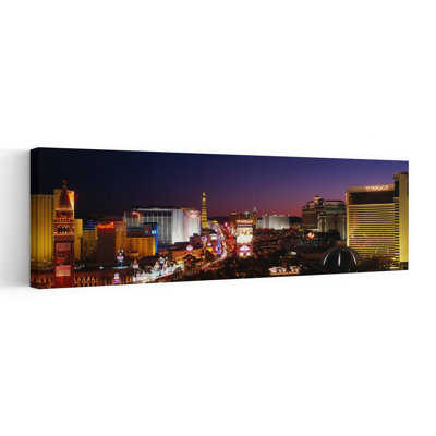 Bâtiments illuminés la nuit, Las Vegas, Nevada, États-Unis, art contemporain abstrait, art mural de la ville
