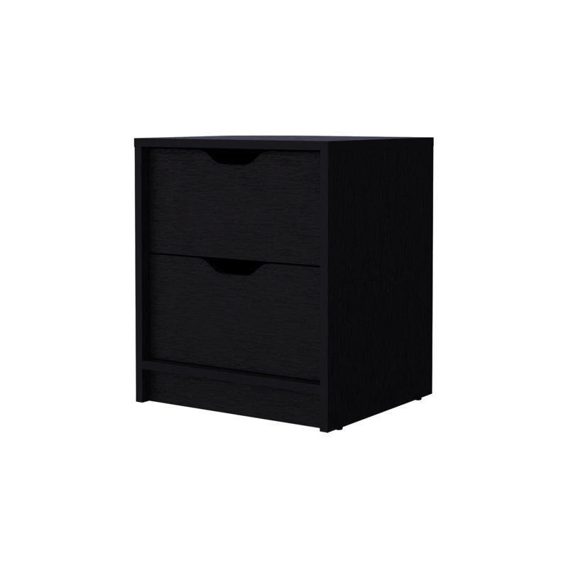 Table de chevet noire 2 pour une chambre à coucher bien rangée - Pièce fonctionnelle amplement