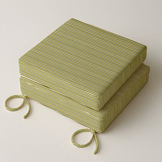 3" Deep Seat Cushion Ticking Stripe - Water-Resistant, Sage, 22" W x 22" D