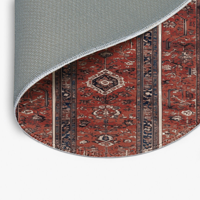 Tapis turc intérieur et extérieur brun, Rond 5 pi