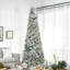 Arbre de Noël artificiel enneigé 9 pi avec des branches de pin réalistes, pommes de pin, baies rouges, ouverture automatique-210049976