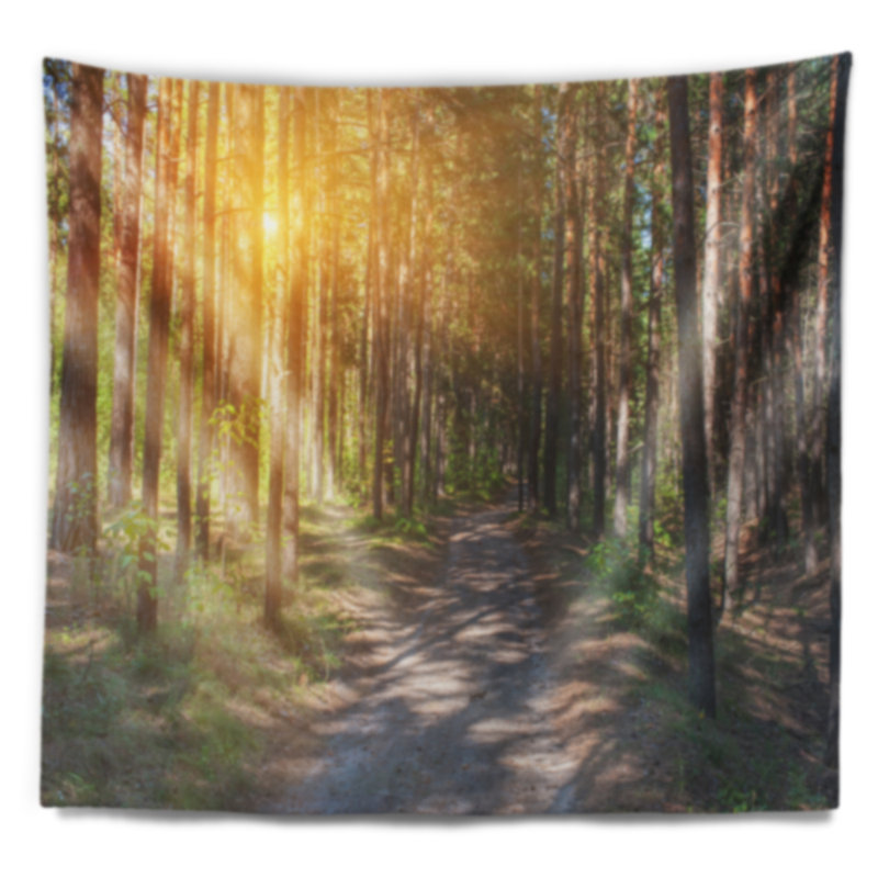 Tapisserie «Thick Forest» avec rayons de soleil jaunes, H 32 po x l 39 po