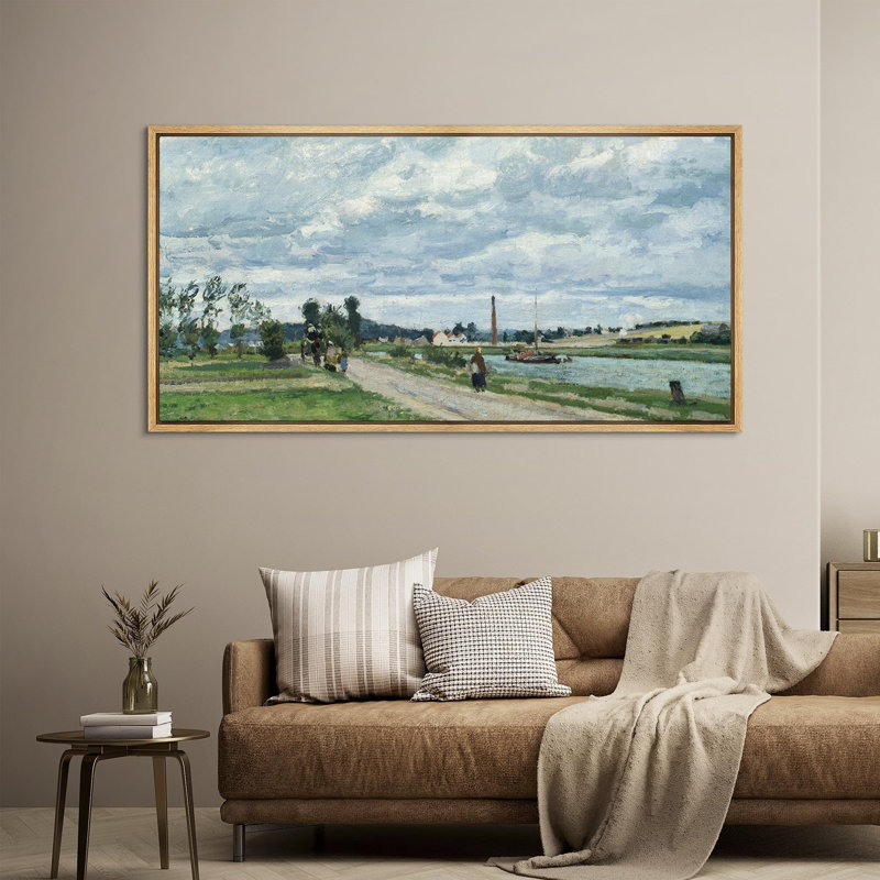 «Classic Impressionist Classic Scene Vintage», reproduction d'art sur toile encadrée, H 30 po x l 60 po, Naturel