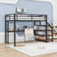 Lit mezzanine avec bureau, escalier de rangement, lumières DEL et ports USB