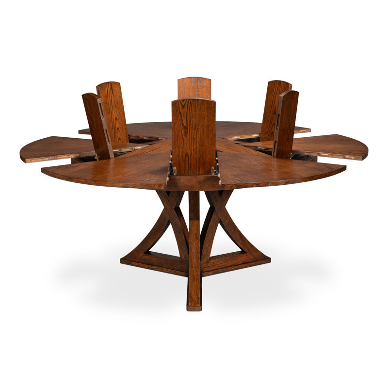 Casual Round Dining Table, 30"H x 55"L x 55"W, Dark Walnut
