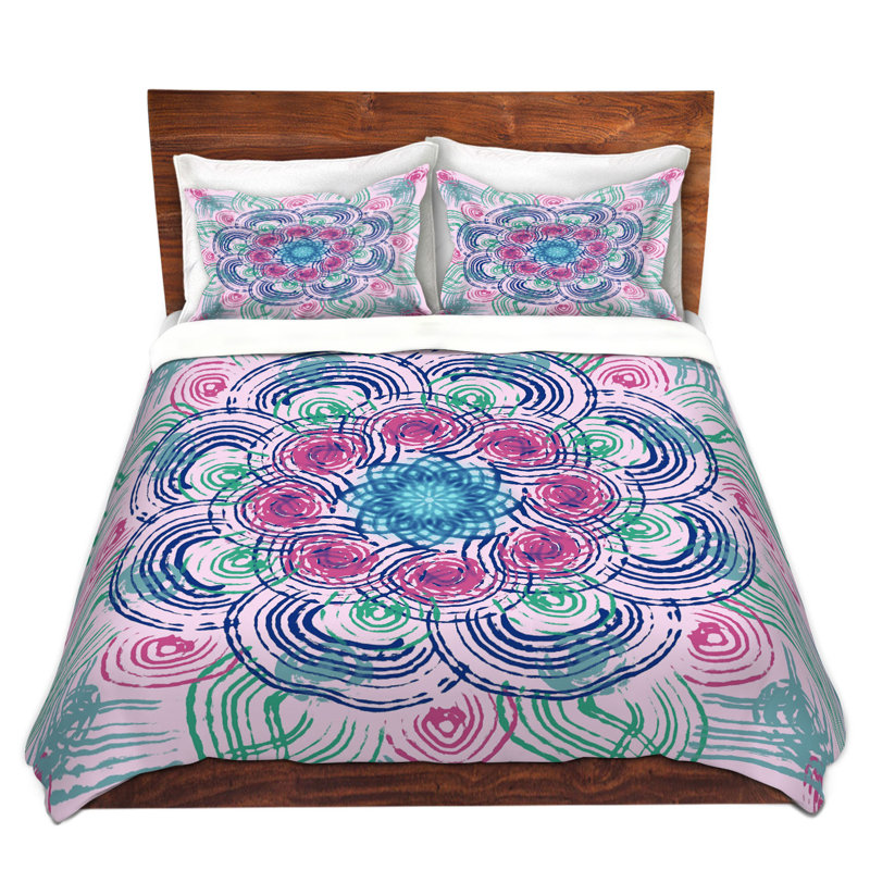Ensemble de housse de couette en microfibre DiaNoche par Yasmin Dadabhoy - Mandala bleu mauve