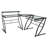 Braycen L-Shaped Glass Top Metal Base Writing Desk