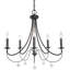 Lustre empire 5 lumières moderne de style l 24,5 po avec détails en cristal