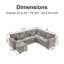 Canapé modulaire en L de 97 po avec siège et repose-pieds de rangement en L 97 po-167365066